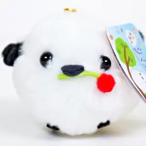 Llavero de felpa Fuku Shimaenaga mascota - Shima-chan con una fruta roja - Imagen 1 de 9