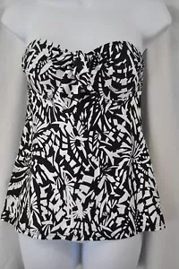 Croft & Barrow KH90073 Bust Enhancer Black/White Strapless Tankini MSRP $38 - Picture 1 of 2