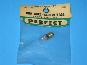 PERFECT #438, Pea Bulb Screw Base - Clear 12V-15V - Picture 1 of 1