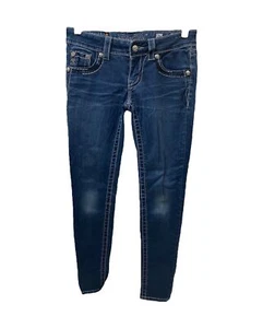 Women's 26 X 31 Jegging Jean's Miss Me Blue Distressed Skinny 3 Pocket - Picture 1 of 10