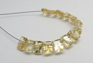 Natural Gemstone Citrine Briolettes Beads Faceted 12 Pieces Side Drill Stone   