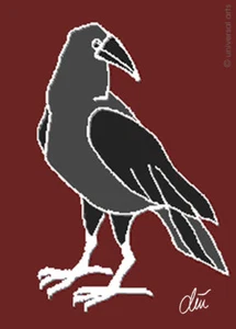JACQUELINE DITT - The Raven ACEO ltd.Druck Grafik Miniatur ger.sign.Rabe Vogel - Bild 1 von 3