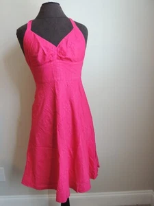 J Crew Gr. 0 Neckholder Kleid rosa Seersucker gefüttert Baumwolle - Bild 1 von 2