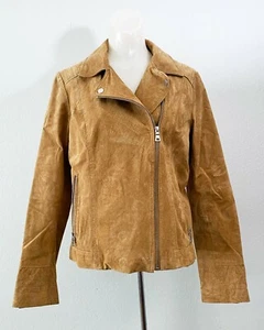 Chaqueta de cuero marrón Forever 21, 100 % piel de cerdo, talla mediana - Imagen 1 de 7