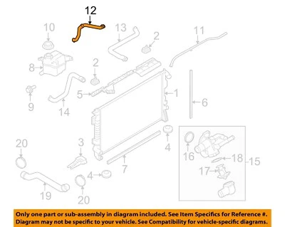 Componentes de radiador de refrigeración flexible Ford OEM 08-12 - Manguera de depósito 8G1Z8C289B Foto 1 de 2