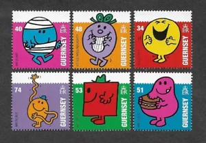 MR.MEN ANIMATION CARTOONS GUERNSEY SET MNH - Picture 1 of 1