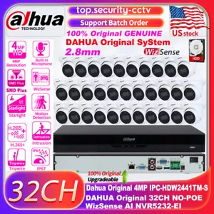 DAHUA Kit 32CH NO-POE AI NVR CCTV SyStem 4MP WizSense MIC SMD Plus IP Camera lot - Picture 1 of 24