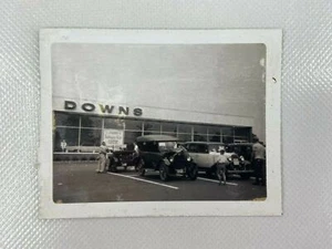 Classic Car Show Dealership B&W Photograph 2.5 x 3.25 - Picture 1 of 2