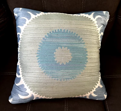 Grey and Blue Decorative Throw Pillow 20X20 - Image 1 of 2