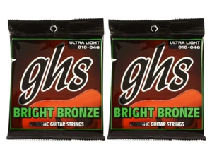 2-Pack GHS BB10U Bright Bronze Acoustic Strings Ultra Light (10-46) - Picture 1 of 4
