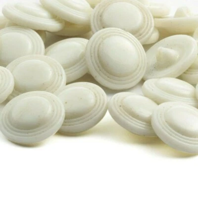 Lot 24 Czech vintage concentric ribbed uranium glass buttons 18mm - Image 1 of 2