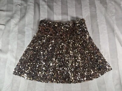 ZARA 女孩金色铜亮片金属场合裙尺寸 9 厘米 134 有衬里 — 第 1/4 张图片