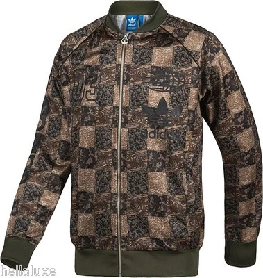 Adidas SUPERSTAR CHECK Track Top sweat shirt Jacket CAMO Checker Logos Men sz XL - Image 1 of 4