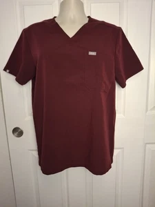 Figs Catarina Scrub Top One Pocket Women's Med Burgundy Technical Collection - Picture 1 of 8