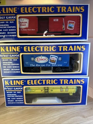 3–NIB K-LINE FREIGHT CARS FROM 1990 SUNNY DELIGHT, CRISCO, DUNCAN HINES CAKE MIX - Image 1 of 4