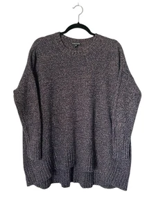 Eileen Fisher Pullover Damen Größe S/M blau meliert Wollmischung hoher niedriger Rundhalsausschnitt - Bild 1 von 8