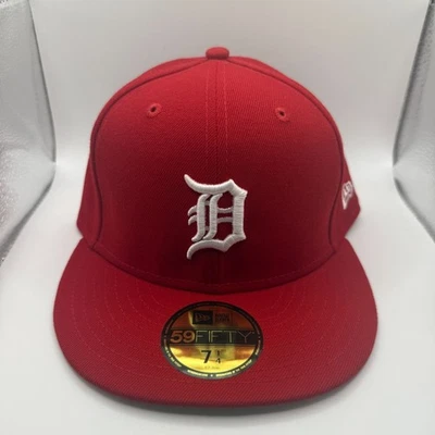New Era 59FIFTY Detroit Tigers Solid Red/White Colorpack Fitted Hat 7 1/4 - Image 1 of 4