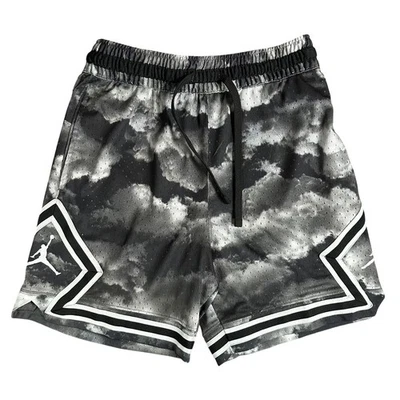 Jordan Men Cloud Print Mesh Basketball Shorts Black White Size Large - Image 1 of 4