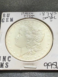 1878 S BU GEM MORGAN SILVER DOLLAR UNC MS+++  DMPL RARE COIN 9956 - Picture 1 of 4