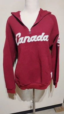 ROOTS Sweatshirt Hoodie Canada Women's Large Salt Lake City 2002 Vintage Maroon - Image 1 of 4