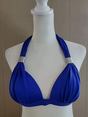 Top de bikini vintage Venus azul halter, talla 32B/34A/36AA hecho en EE. UU. Y2K Foto 1 de 4