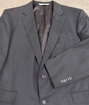 Samuelsohn Blazer Jacket Sz. 44r Super 110s Wool Black Striped Sport Coat Saks - Image 1 of 4