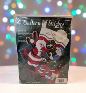 Bucilla Mr Mrs Claus #33591 Santa Felt Stocking Kit Christmas Crafts VTG 1996 - Picture 1 of 8