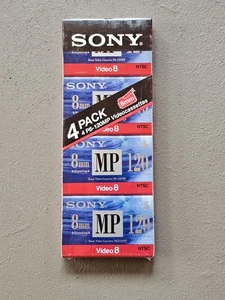 SONY Video 8 MP 120 min 8mm Standard Grade P6-120MP Tapes 4 Pack Brand New - Picture 1 of 3