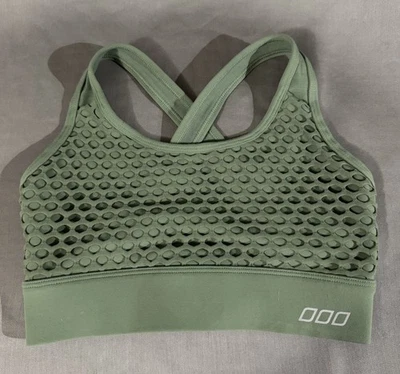 Sujetador deportivo Lorna Jane para mujer verde espalda cruzada malla red XS soporte alto Foto 1 de 4