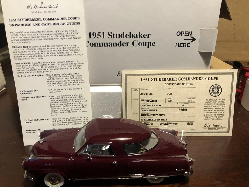 1951 Studebaker Commander Coupe Danbury как новый 1:24 Comanche Red. Прочитайте описание - Изображение 1 из 4