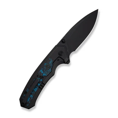 WE Knife Corwyn 24088-1 黑色钛和蓝色碳纤维 M390 钢刀 — 第 1/4 张图片