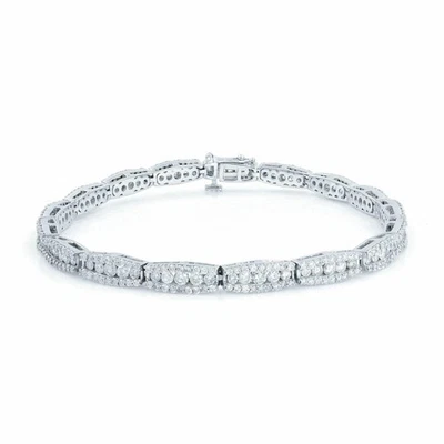 Brazalete de tenis de diamantes Rachel Koen para dama de oro blanco de 14 quilates 3,60 quilates 7,5 pulgadas Foto 1 de 4