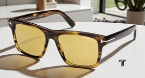 Gafas de sol para hombre Tom Ford Buckley-02 FT0906 55E marrón brillante amarillo 56 mm - Imagen 1 de 7