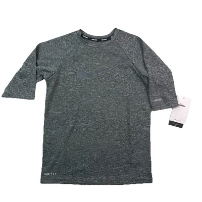 Nike Swim Dri-FIT UV UPF 40+ Gray Rashguard Shirt Lightweight Youth Size M - Image 1 of 4