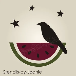 2 pc Stencil 3" Crow Watermelon Stars Summer Garden Farm Market DIY Craft Signs - Picture 1 of 6