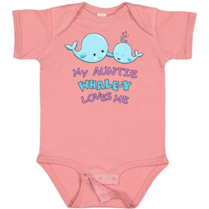 Inktastic My Auntie Whale-y Loves Me Baby Bodysuit Family Cute Aunt Niece Nephew - Picture 1 of 11