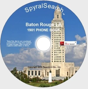 LA - Baton Rouge, Baker, Brusly 1981 White-Yellow TELEPHONE Book CD - PDF format - Picture 1 of 1