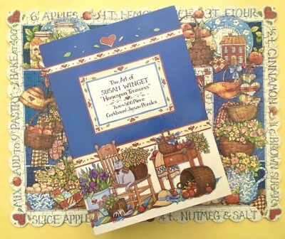 Rompecabezas de estantería de libros Susan Winget Homespun Treasures - Dos 500 piezas de corcho RARO Foto 1 de 3