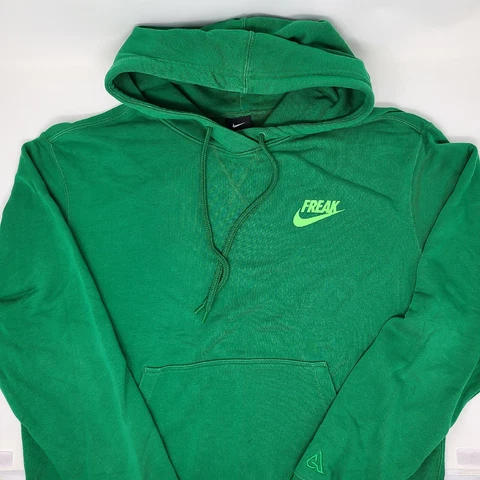 Nike Hoodie Sweatshirt Green Giannis Antetokounmpo Freak Logo Milwaukee Bucks M Cover