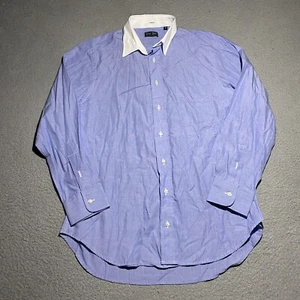 Gitman Bros Button Shirt Mens 16 R Slim Fit Blue Long Sleeve Cotton USA - Picture 1 of 9