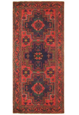 4x8' Red Semi-Antique Russian Kazak Runner #B-73323 - Image 1 of 4