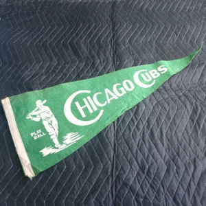 Banderín vintage de fieltro Chicago Cubs tamaño completo años 40 - Imagen 1 de 5