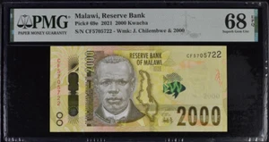 Malawi 2000 Kwacha 2021 P 69 e Superb Gem UNC PMG 68 EPQ - Picture 1 of 3