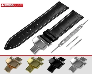 For CERTINA Black Watch Strap Band Genuine Leather For Buckle Clasp 12-24mm - Picture 1 of 12