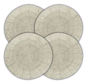 Set of 4 Round Silver Beaded Placemats Handmade Decorative Charger Plates - Picture 1 of 8