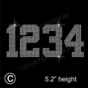 4 chiffres strass / diamant transfert correctif fer sur motif + cadeau gratuit - Photo 1 sur 1
