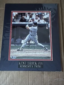 KENT HRBEK SIGNED/MATTED 8 X 10 w/Nameplate BECKETT (Ready 4 Frame) - Picture 1 of 2