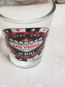 LAS VEGAS NV LUCKY CHIP SOUVENIER SHOT GLASS BELLO! - Foto 1 di 2