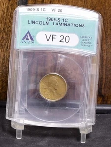 1909-S Lincoln Wheat Cent - ANACS VF20 Details, Laminations (#59471-L) - Picture 1 of 12