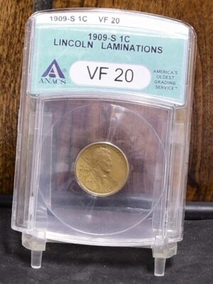 1909-S Lincoln Wheat Cent - ANACS VF20 Details, Laminations (#59471-L) - Image 1 of 4
